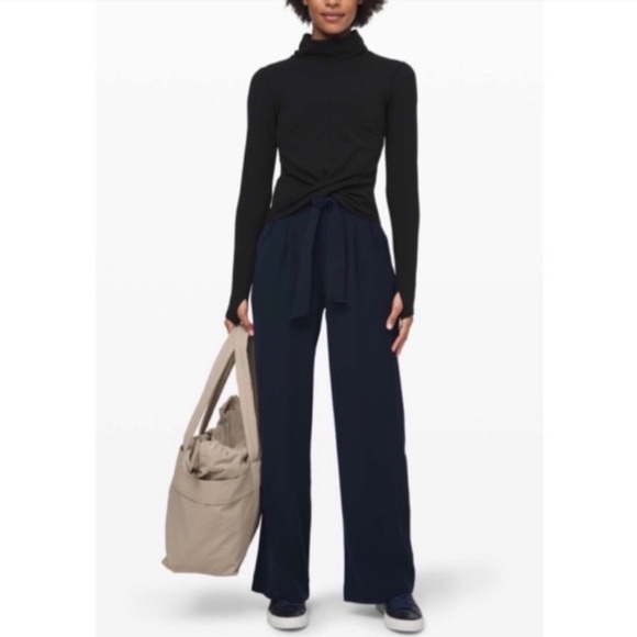 EuC LuLuLem0n LiGhtWeiGht NoiR wiDe leG tiE PaNts siZe 2 - Picture 4 of 14